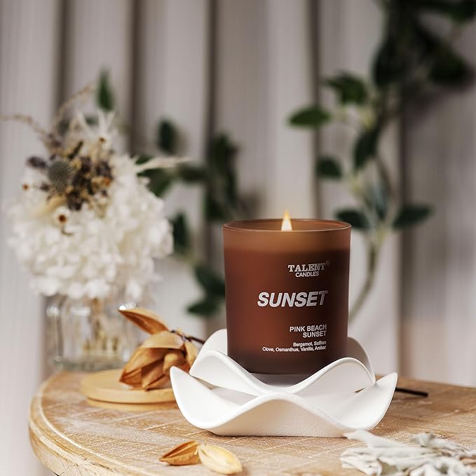 Candles for Home Scented, Natural Soy Wax, Scented Candle Stress Relief and Relaxation, Pink Beach Sunset, Medium Jar, Ideal for Home and Bedroom Decor