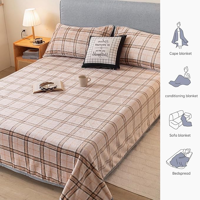 Fleece Bed Blankets Throw Size - Soft Lightweight Plush Fuzzy Cozy Luxury Blanket Microfiber Throw for Couch Bed,All-Season Breathable,40x60 Inches