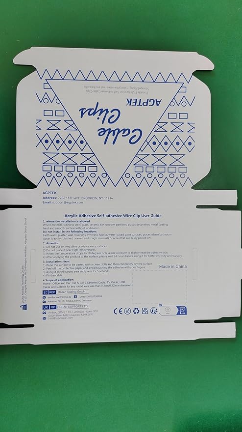 110Pcs Cable Clips with Adhesive Tapes, Wire Holder Organizer Cord Management for Car, Office and Home by AGPTEK - Clear