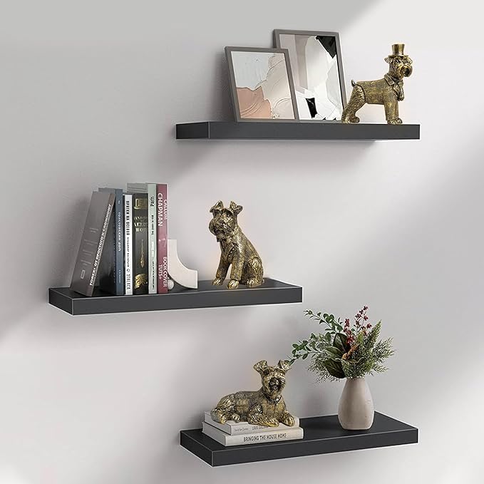 Vintage Gold Dog Figurines Home Decor,Resin Small Animal Statue Set of 3,Modern Coffee Table Figurine for Living Room Desk Home Bookshelf Shelves Collectible Figurines,Gifts for Mom Women