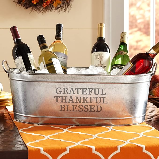 Let's Make Memories Personalized Beverage Tub - Custom Beverage Tub - Customize With Family Name - Galvanized Drink Tub - 20 ¾"L x 11 ¾"W x 7" H - 5.5 Gallons