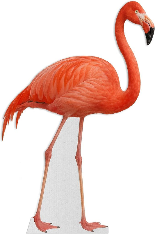 Flamingo Life Size Standee - 4FT Freestanding Coroplast Cutouts | Safari Animal Standup Photo Booths, Jungle Party, Birthday & Halloween Decorations