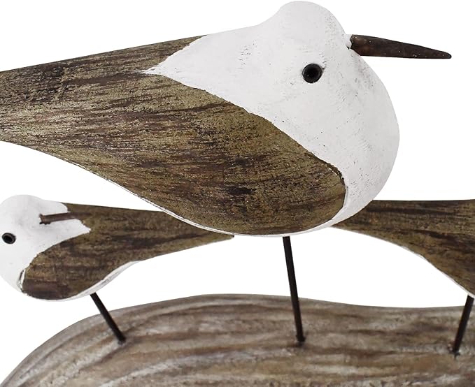 K KILIPES Beach Coastal Wood Seabird Figurine Home Office Table Desk Decor Sea Bird Sculpture Statue for Tabletop Shelf Nautical Bathroom Decoration Ornament Gift