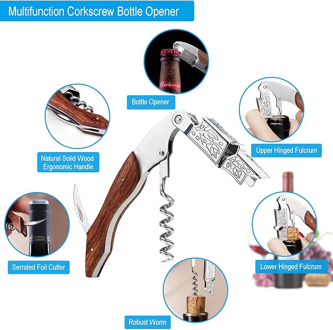 Cocktail Shaker Set with Stand,Cocktail Kit,Bartender Kit with 10 Piece Bar Tool Set,Matini Shaker,Mixing Spoon,Jigger,Strainer,Muddler,Corkscrew for Barware Set and Other Bar Tools (Black Bamboo)