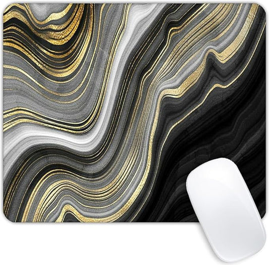 Black and White Flowing Gold line Marble Mouse pad Customized Mousepad Non-Slip Rubber Base Mouse Pads for Computers Laptop Office Desk Accessories Mouse pad