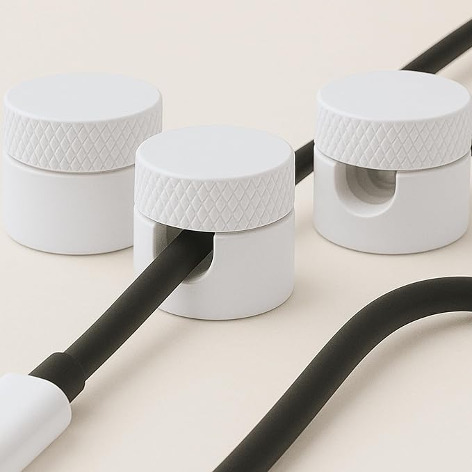 3PCS Cord Holder for Nightstand, Computer Cord Organizer for Desk, Appliance Cord Organizer, Stick-On Cable Clip for Charger, Laptop, USB, Headphones, Wire Management Set