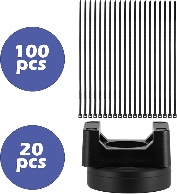 Magnetic Zip Tie Mount Multipurpose Cable Holder Cable Mount Magnets Magnetic Wire Management Bases with Heavy Duty Zip, Mount Nylon Ties in Total(100 Pieces,22 mm)