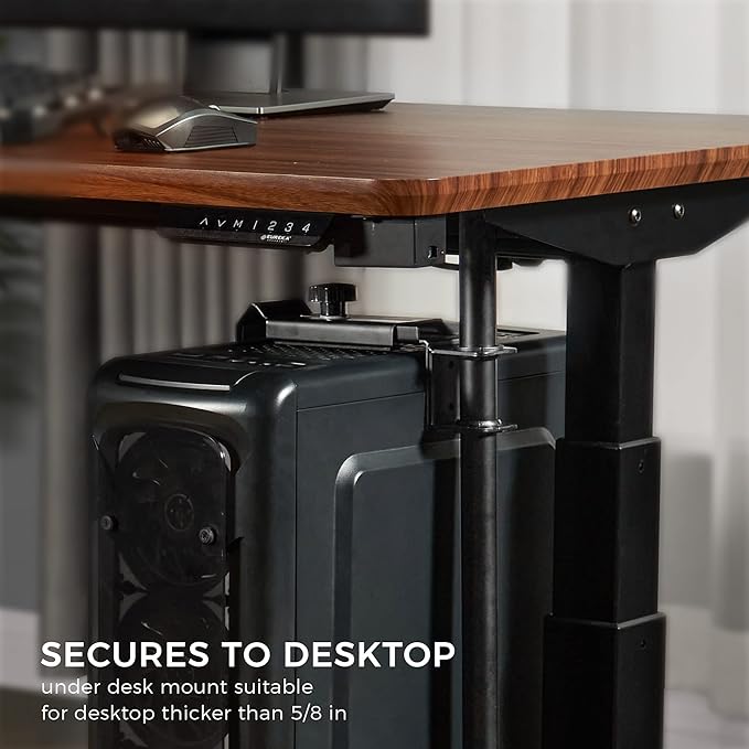 EUREKA ERGONOMIC CPU Holder Under Desk Mount, Computer Tower Holder 360° Swivel Height & Width Adjustable, Holds up to 44 lbs, Fits Most Computer Tower, Black