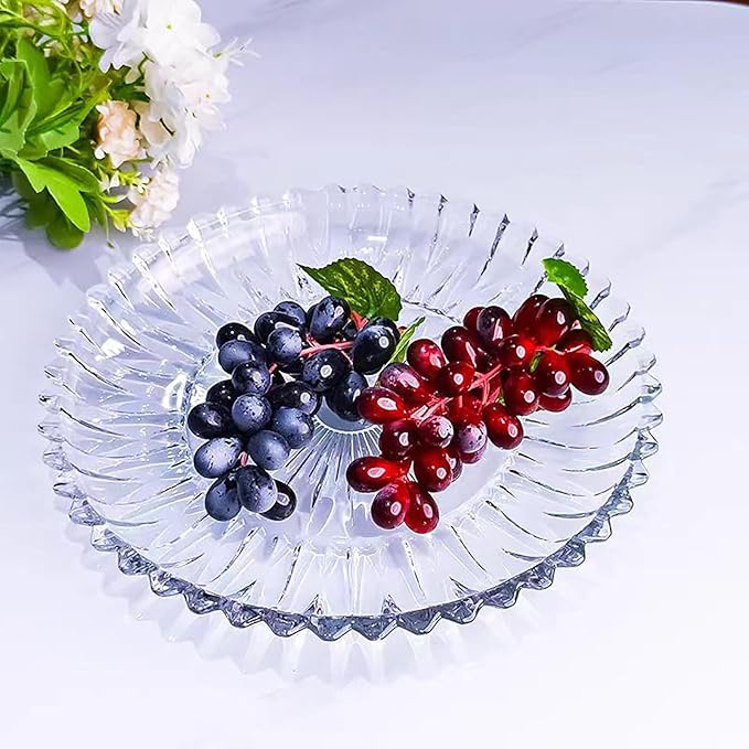 Glass Fruit Bowl or Decorative Bowl, used for Kitchen counter or living room center table decoration, Centerpiece Bowl,Serving Trays(11.6in)