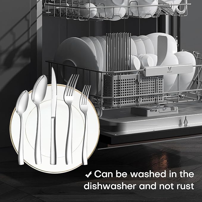 Lazycorner Silverware Set for 4, 18/10 Stainless Steel Flatware Set, 20-Piece Mirror Polished Modern Cutlery Set include Fork Knife Spoon Set(Dishwasher Safe)