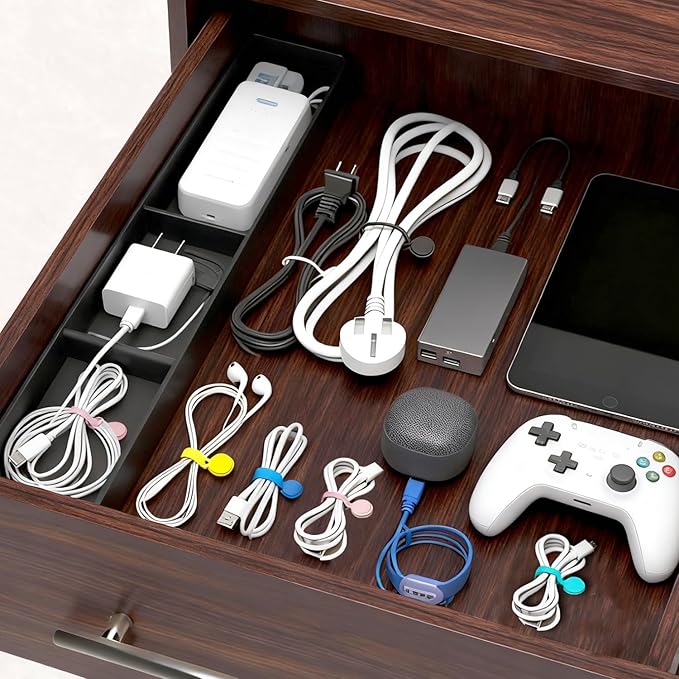 10 Pcs Reusable Magnetic Cord Organizers, Silicone Magnetic Cable Ties with Strong Magnets for Cable Bundling & Holding Bookmarks - Cord Ties for Electronics - Suitable for Office, Home, School