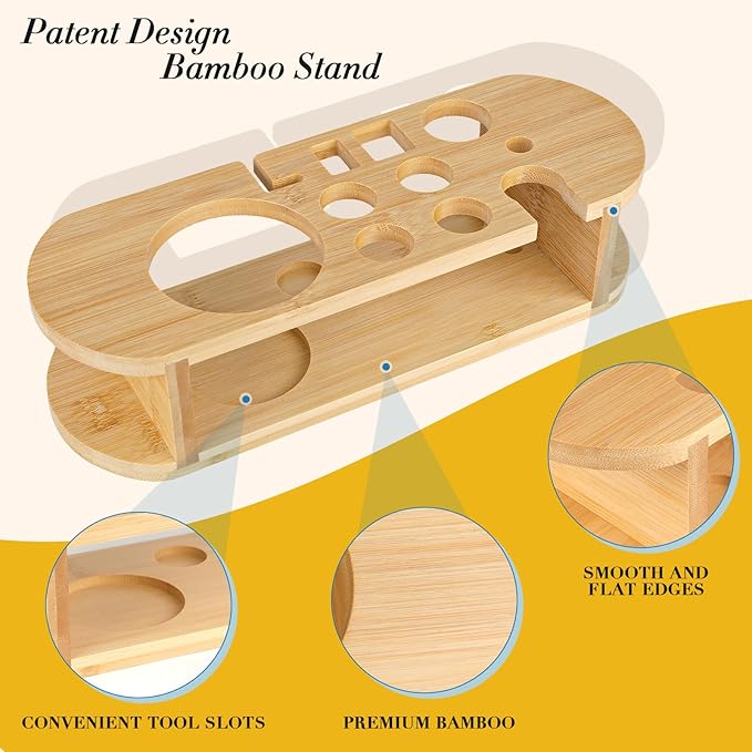 Cocktail Shaker Set Bartender Kit with Stand, Stainless Steel Drink Mixer Set with All Essential Accessories, Professional Bar Tool Set Bartending Kit, Gifts for Home Bar and Men Dad Women