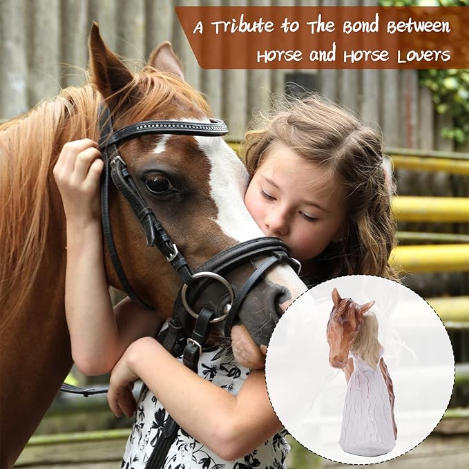 LUCKYBUNNY Guardian Angel Statues - Hand-Painted Girl Embracing Horse Figurines, Cowgirls and Horse Loss Remembrance Gifts