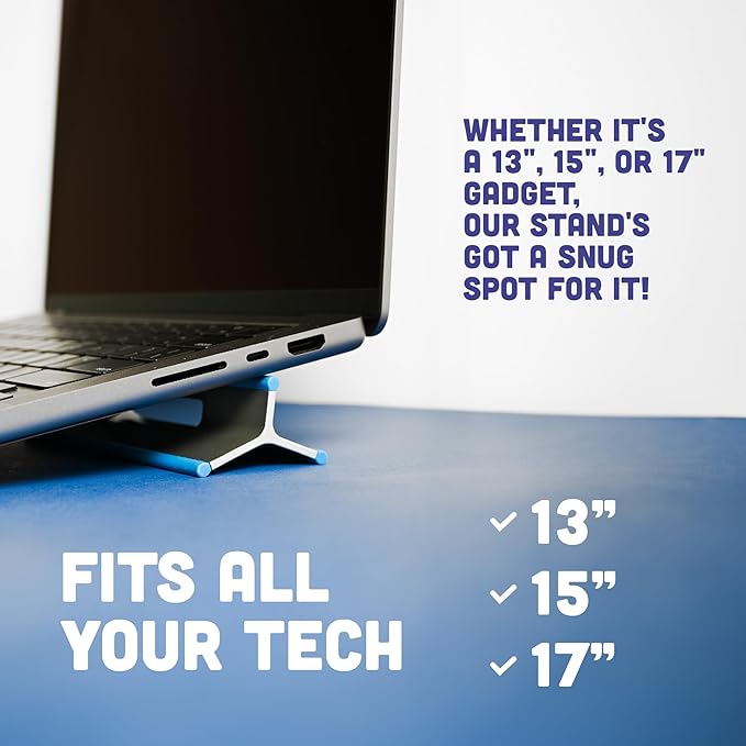 Steepy Portable Laptop Stand for Desk – Adjustable Height, & Portable Laptop Holder – Ergonomic Computer Stand for Cooling & Comfort – Slip-Proof, Sturdy Design – Universal Fit for 13-17 Inch Devices