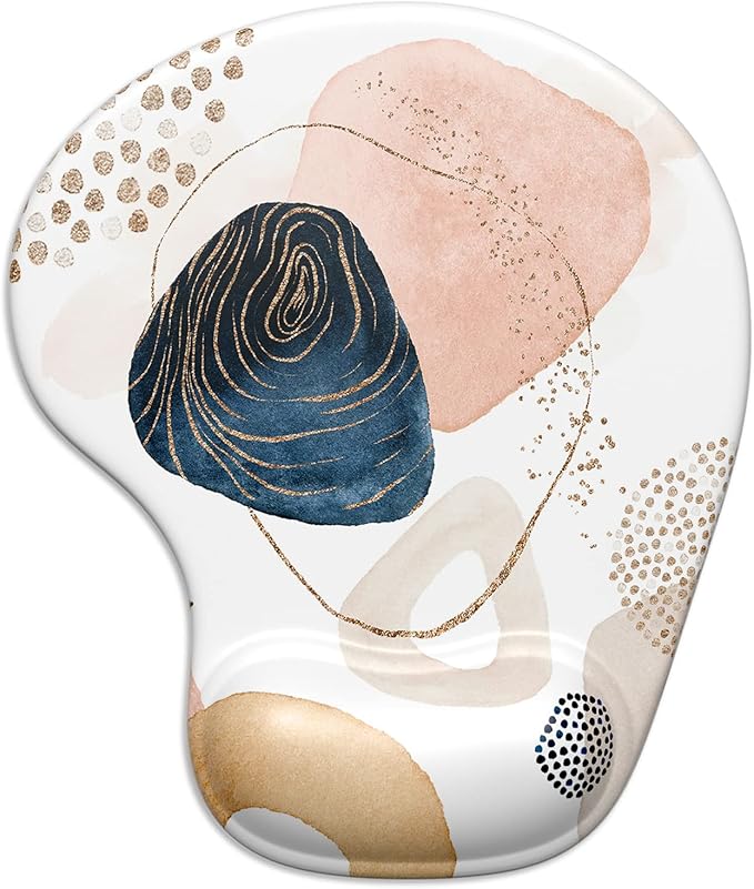 ITNRSIIET Mouse Pad, Mouse Pad Wrist Support Mousepad with Wrist Rest, Mouse Pads for Wireless Mouse Ergonomic Cute Desk Decor Desk Accessories for Women, Non-Slip PU Base, Aesthetic Boho