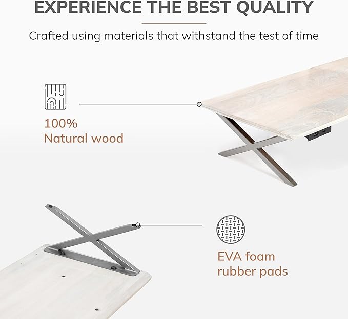 Anji Mountain Monitor Stand - Desktop Organizer & Laptop Riser, Ergonomic Monitor Riser, Space-Saving Monitor Stand for Desk, Durable Construction, Easy Assembly, Ideal for Home & Office,White Wash