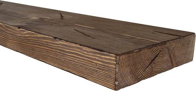 Floating Shelves 60 inch Long 8 "deep Set of 2, Heavy Duty Wood Wall Mounted Shelves for Bathroom Living Room Kitchen,Book Shelves with Thickened Hidden Bracket-Distressed Walnut