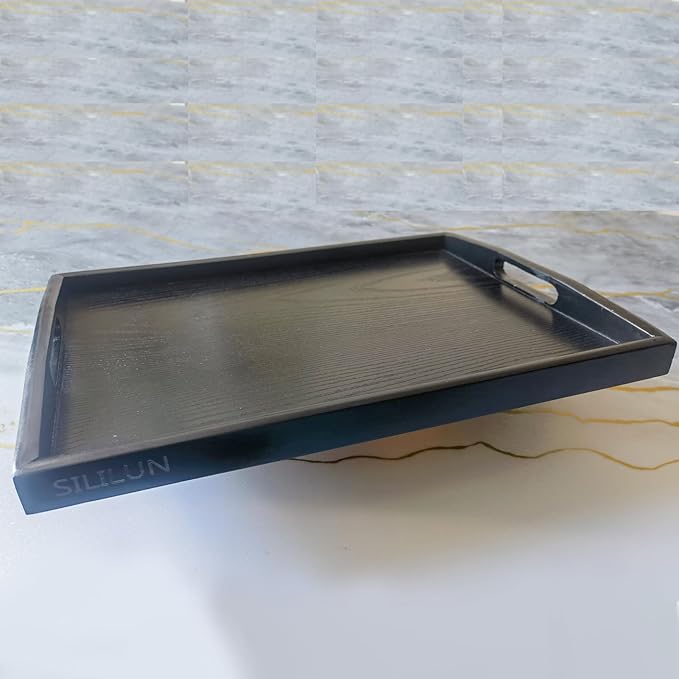 Wooden Rectangular Serving Tray - Nature Manchurian Ash Wood Food Tray (Small)