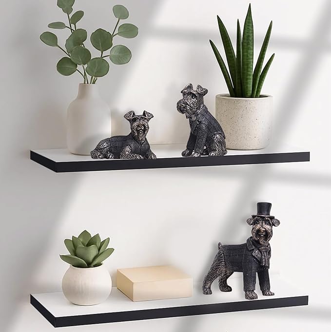 Vintage Black Dog Figurines Home Decor,Resin Small Animal Statue Set of 3,Modern Coffee Table Figurine for Living Room Desk Home Bookshelf Shelves Collectible Figurines,Gifts for Mom Women