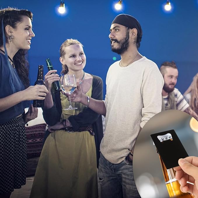 QTLCOHD 60 Pieces Credit Card Bottle Opener Stainless Steel Bottle Opener Bulk Metal Card Size Beer Bottle Openers for Wallet Pocket Wedding Party Favor (Mixed Color)