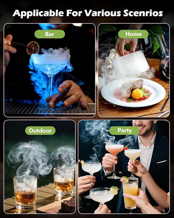 KeeKit Electric Whiskey Smoker Kit, Flameless Cocktail Smoker with Built-in Lighter, Old Fashioned Drink Maker Kit with 6 Wood Chips & Ambient Light, Bourbon Whiskey Gifts for Men, Dad, Husband