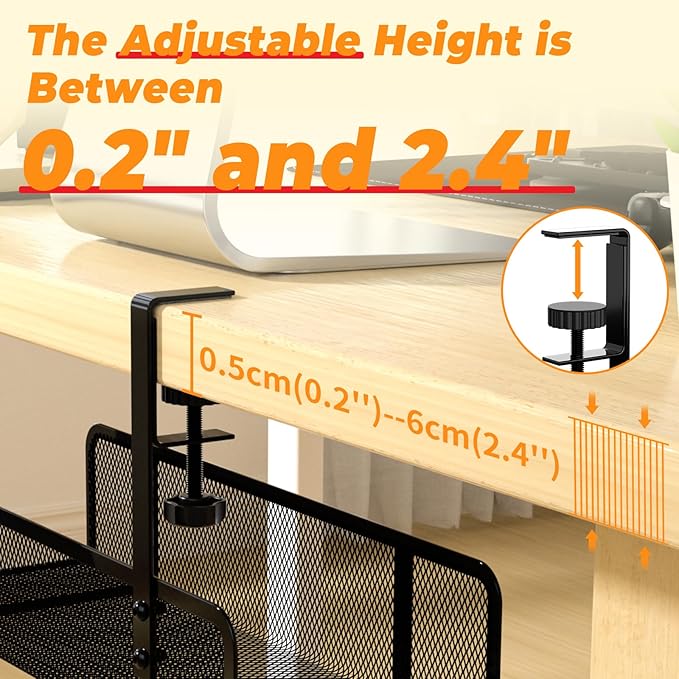 Under Desk Cable Management Tray, Wire Management Desk Cable Organizer Cable Management Box, Cord Organizer Storage for Office, Home