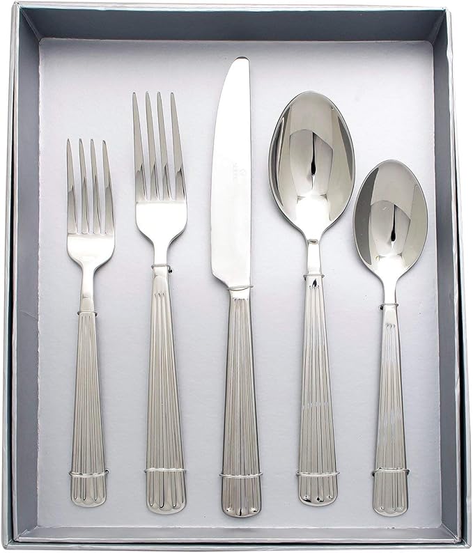 Supreme Housewares 20-Piece 18/8 Stainless Steel Flatware Set, Service for 4, Include Knives Forks Spoons Teaspoons Salad Forks, Mirror Polished, Dishwasher Safe (Strip)