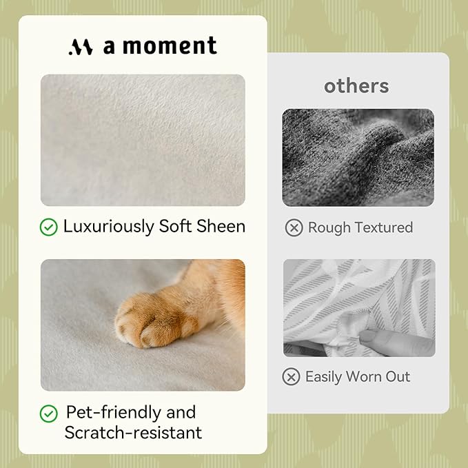 a moment Pack of 2 White Stain-Resistant Throw Pillow Covers Pet-Friendly Pillowcases Cushion Covers for Sofa Couch Bed Outdoor Waterproof 20x20 Inch