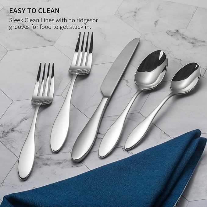 Alata Emma 40-Piece Plain Silverware Set