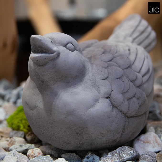 Bird Statues for Outdoor, Small Decorative Cement Bird Sculpture for Lawn, Patio Yard Lawn Figurine Decorative Ornament Home Decor Items: 8.50"x5.50"x6.50"H