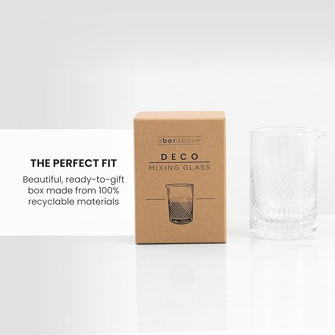 A Bar Above Diamond Deco Cocktail Mixing Glass, Thick, Sturdy Beaker, to Mix and Stir Cocktails, Drink Mixer Glass for Bar Mixing Set, Basic, Professional, or Home Bar Accessories