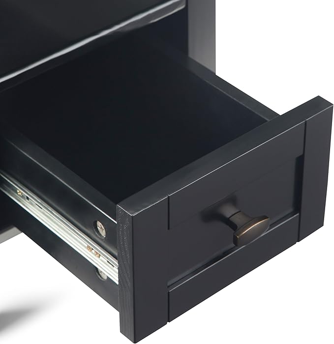SIMPLIHOME Warm Shaker SOLID WOOD 14 inch Wide Rectangle Transitional Narrow Side Table in Black for the Living Room and Bedroom