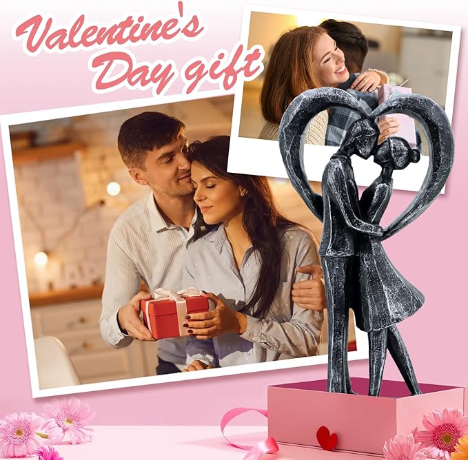 Anniversary Wedding Gifts, Love Ornament for Couple, Romantic Couple Sculptures, Abstract Resin Statues for Home Decor, Valentines Statues Decor for Desk Office, Valentines Gifts for Women Wife