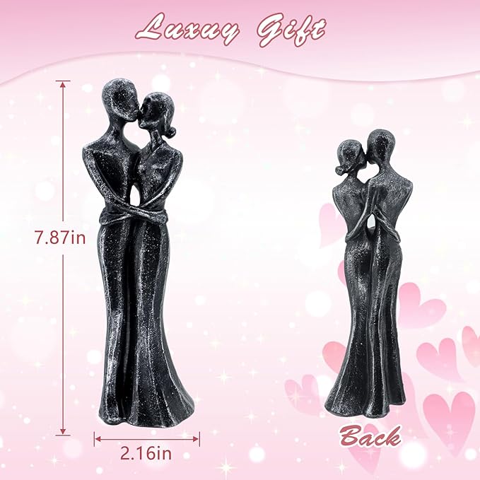 Anniversary Wedding Gifts, Love Ornament for Couple, Romantic Couple Sculptures, Abstract Resin Statues for Home Decor, Valentines Statues Decor for Desk Office, Valentines Gifts for Women Wife