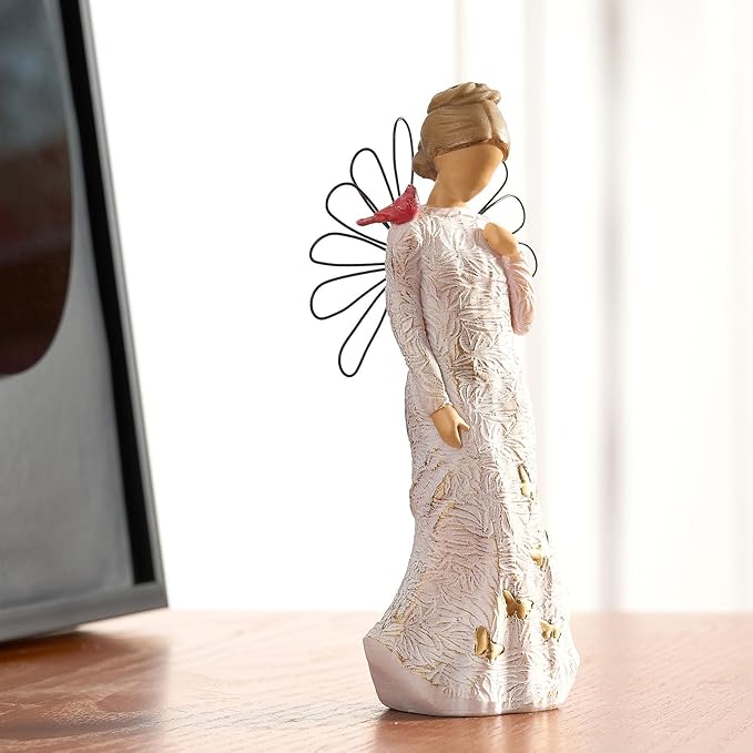 Sympathy Angel Figurines for Loss of Loved Ones Angel Statues Home Decor Serenity Prayer Gifts for Women Resin Sculpted Hand-Painted Figure Bereavement Gift Praying Hands Statue