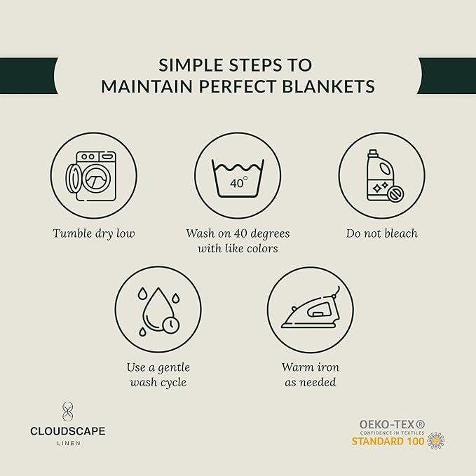 Cloud Scape Linen Extra Large 4 Layer Muslin Throw Blanket - 100% Cotton Gauze, Lightweight & Breathable All Season, Pre-Washed, for Couch & Bed, 50x70, Ivory