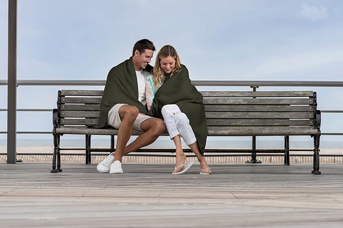 MV Sport Lightweight Sweatshirt Blanket Throw – Warm & Cozy, Breathable Oversized Fleece Knit, Couch, Bed, Travel, Cold Nights, and Outdoors – Soft Light Weight Blanket 54" x 84" Dusty Olive