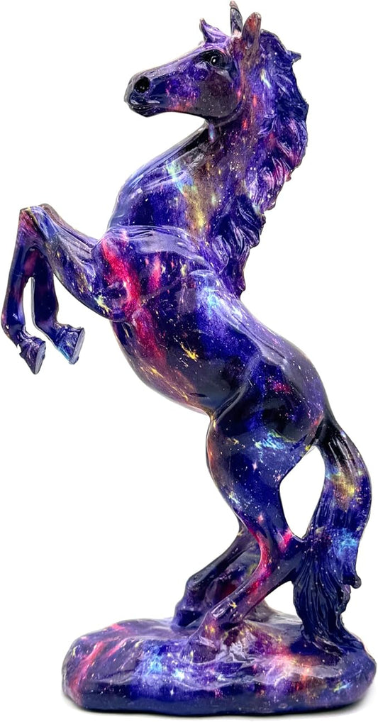 FUNSXBUG Colorful Art Horse Statue Figurines Ornament Sculpture Collectibles Home Office Living Room Desktop Display Tabletop Decoration Resin