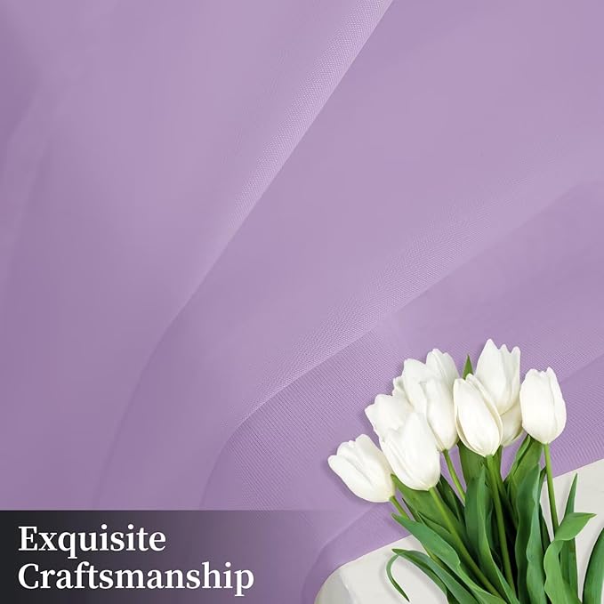Sheer Curtains 63 Inches Long 2 Panels, Rod Pocket Short Curtain for Kitchen, Bedroom, Cafe Window(Lavender 38" W x 63" L)