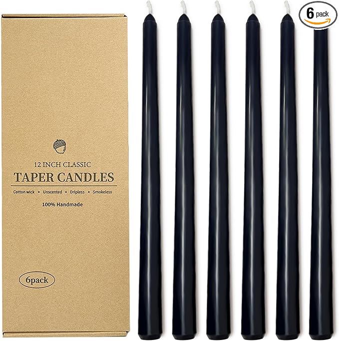 Long Taper Candles 6 Pcs Unscented Taper Candlesticks for Dinner Home Decor Kitchen Wedding Birthday Party Decorations