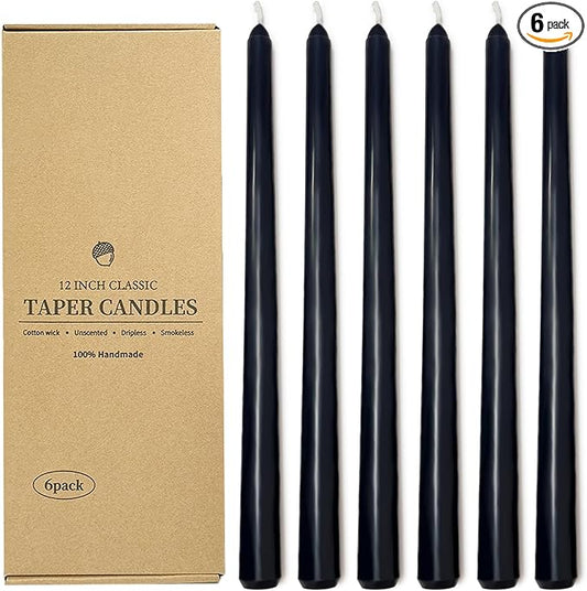 Long Taper Candles 6 Pcs Unscented Taper Candlesticks for Dinner Home Decor Kitchen Wedding Birthday Party Decorations