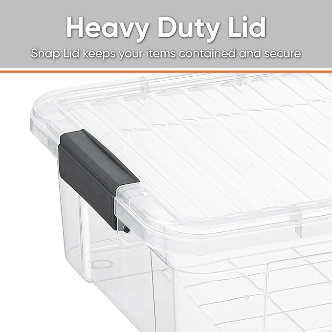 Superio Clear Storage Boxes with Lids, 16 Quart Plastic Container Bins for Organizing, Stackable Crates, BPA Free, Non Toxic, Odor Free, Organizers for Home, Office and Dorm, 3 Pack