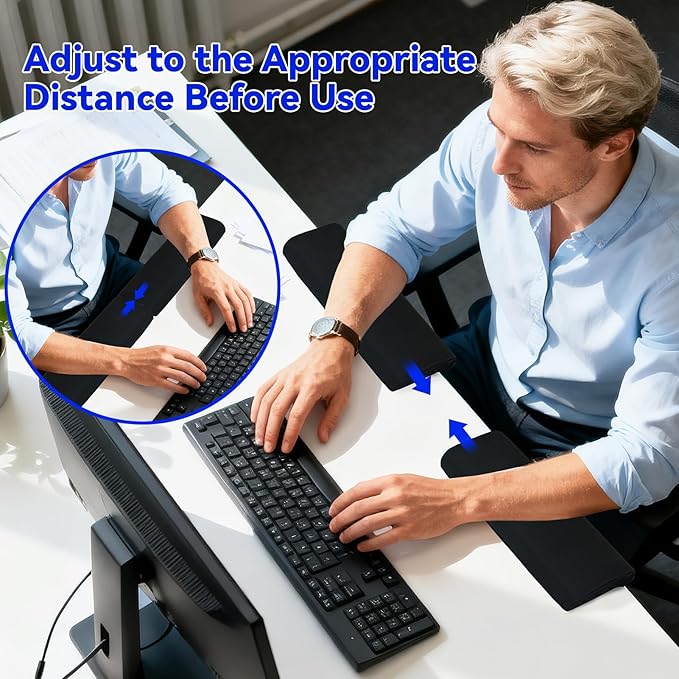 L-Shaped Desk Edge Cushion Desk Elbow Pad with High Density Foam Ergonomic Anti-Slip Wrist Support Desk Arm Rest Pad for Office Typing Gaming 11.8 * 3.9 * 1.5 Inch