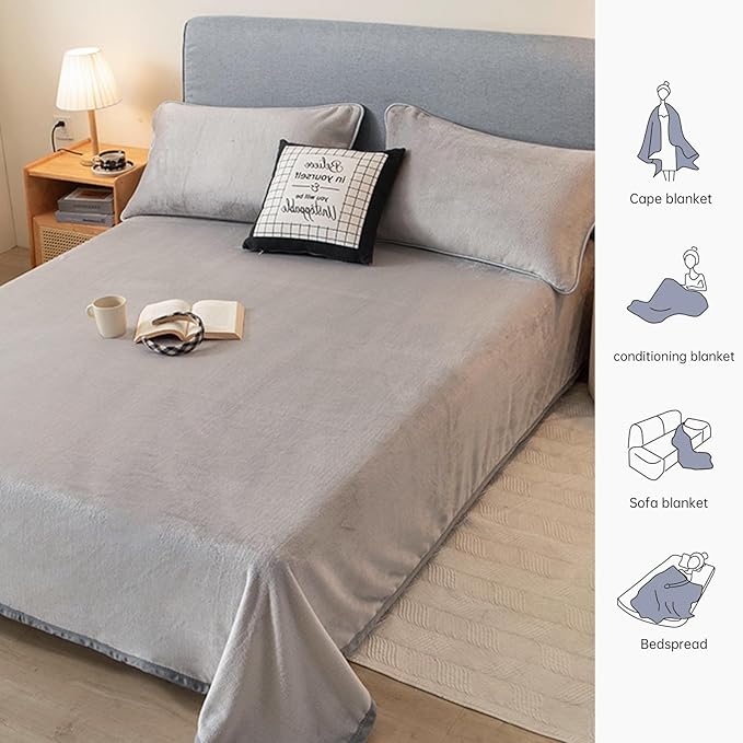 Fleece Bed Blankets Queen Size - Soft Lightweight Plush Fuzzy Cozy Luxury Blanket Microfiber Throw for Couch Bed,All-Season Breathable,80x90 Inches