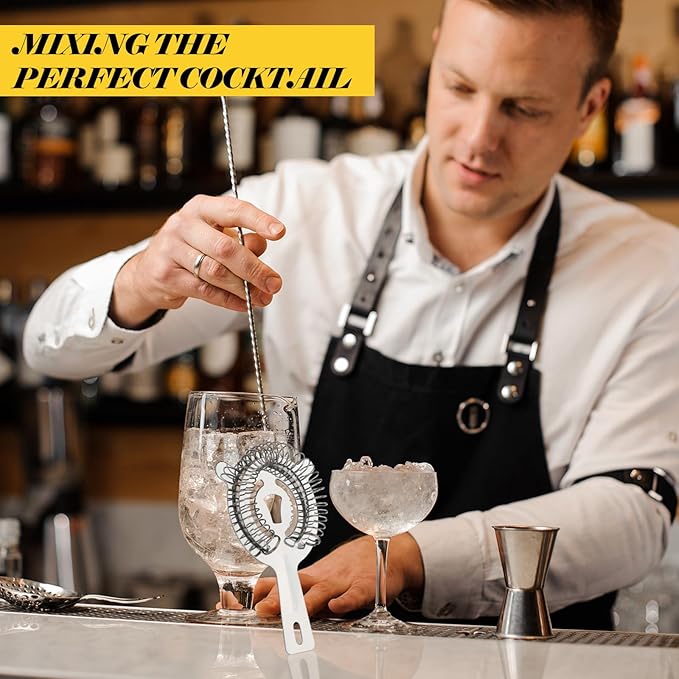 32 Pcs Bar Bartender Strainer Stainless Steel Drink Cocktail Strainers Silver Shaker Ice Bar Shelf or Bartenders Mixologists Drinking Water Filtering