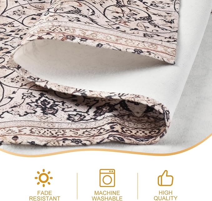 Snycler Table Runner Boho Table Runners Vintage Elegant Farmhouse Table Center Linen Decor for Home Dining Party Entrance (13x48 Inch) Boho-Brown