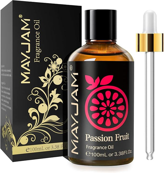 MAYJAM 100ML/3.38FL.OZ Passion Fruit Fragrance Oils with Glass Dropper, Essential Oils for Diffusers for Home, Long Lasting Scented Oils for Diffusers Soap Candle Making
