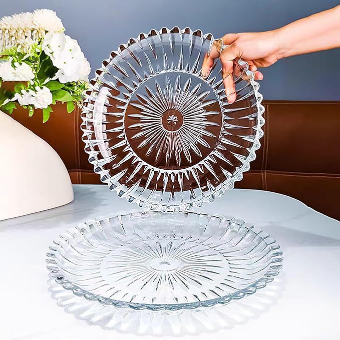 Glass Fruit Bowl or Decorative Bowl, used for Kitchen counter or living room center table decoration, Centerpiece Bowl,Serving Trays(11.6in)
