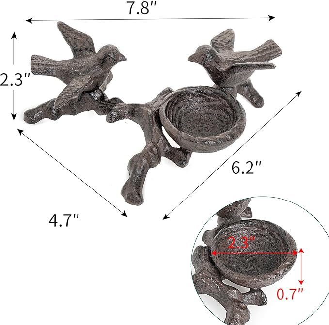 Sungmor Vintage Cast Iron Tealight Candle Holder, Lovely & Beautiful Birds Nest Design, Unique Tabletop Shelf Home Decor Pieces, Small Birds Statue Candle Holders Coffee Table Centerpieces Decor