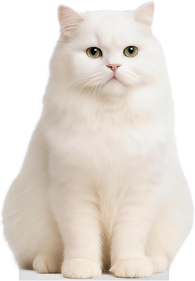 Cat - Persian White Life Size Standee - 2FT Freestanding Coroplast Cutouts | Pets Animal Standup Photo Booths, Birthday & Halloween Decorations